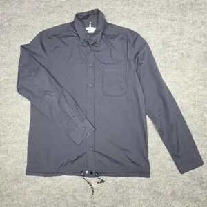 OAMC Cord Shirt Men's Large Black Snap Pocket Cotton Made Italy *Pit Stains